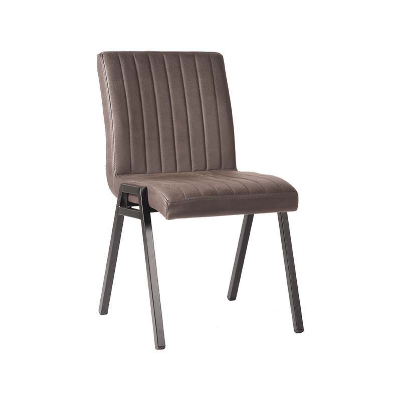 Chaise de salle à manger I_Matz - Anthracite - Gris - Microvezel - Sans accoudoir - Industriel - LABEL51