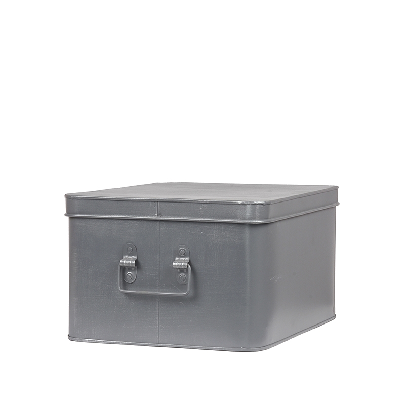 Boîte I_Media Opbergkist - Antiek Grijs - Gris - Métal - Industriel - LABEL51