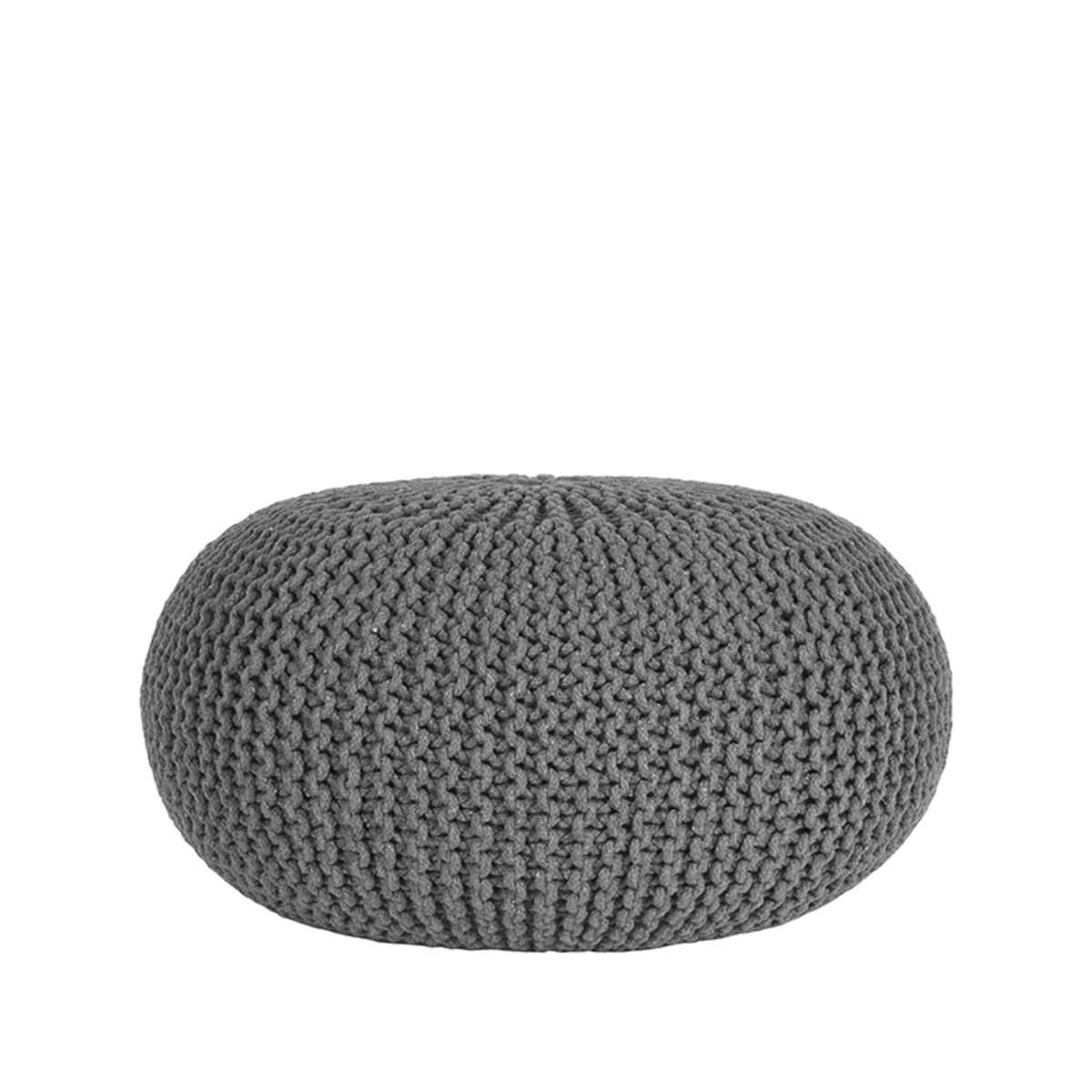 Pouf I_Knitted - Gris foncé - Marron - Coton - Industriel - LABEL51