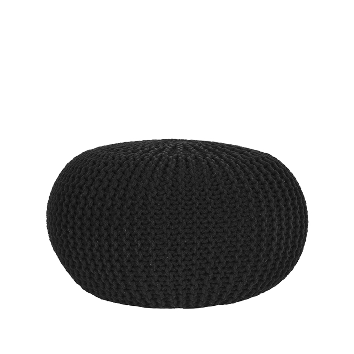 Pouf I_Knitted - Noir - ZWART - Coton - Moderne - LABEL51