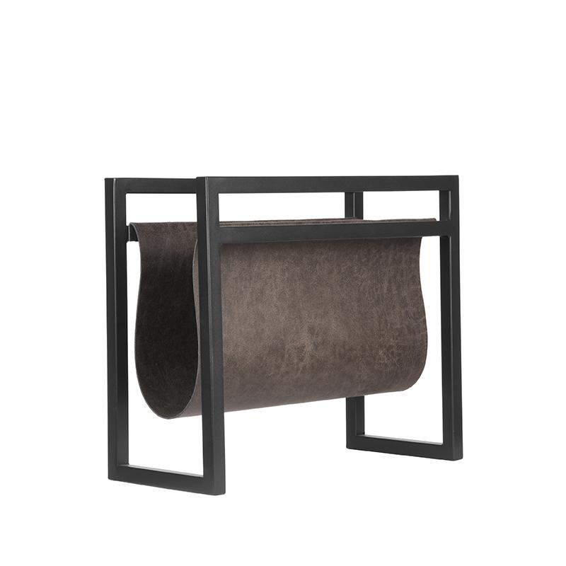 Décoratio I_Magazinehouder - Anthracite - GRIJS - Cuir - Industriel - LABEL51