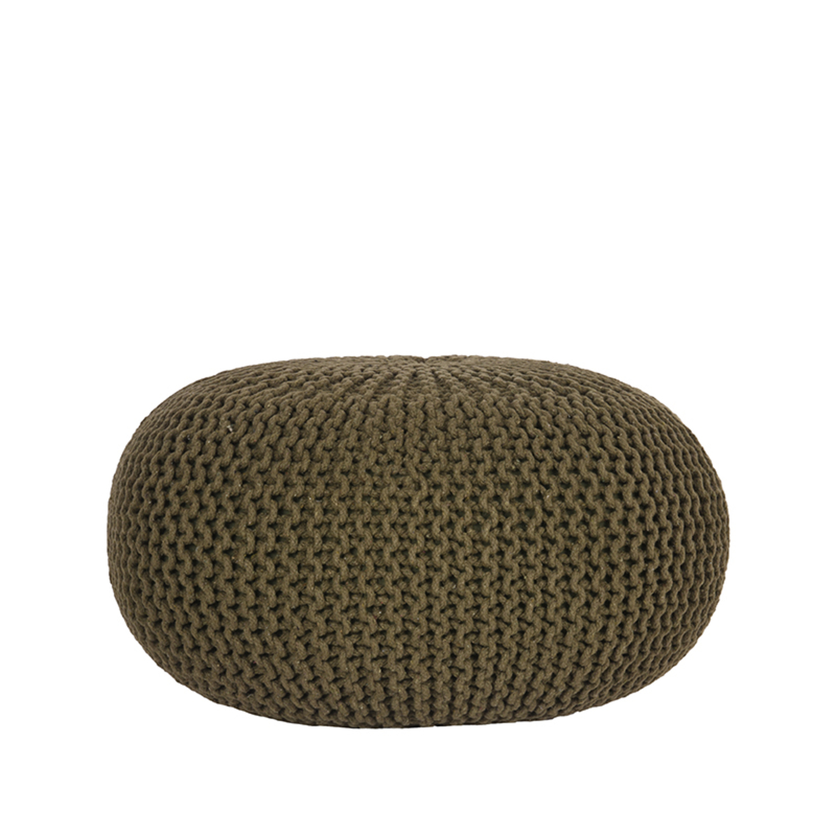 Pouf I_Knitted - Army - GROEN - Coton - Industriel - LABEL51