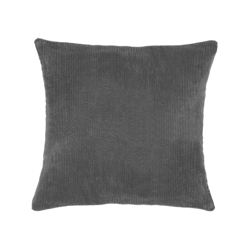 Coussin décoratif I_Rib - Gris foncé - Marron - Coton - Industriel - LABEL51