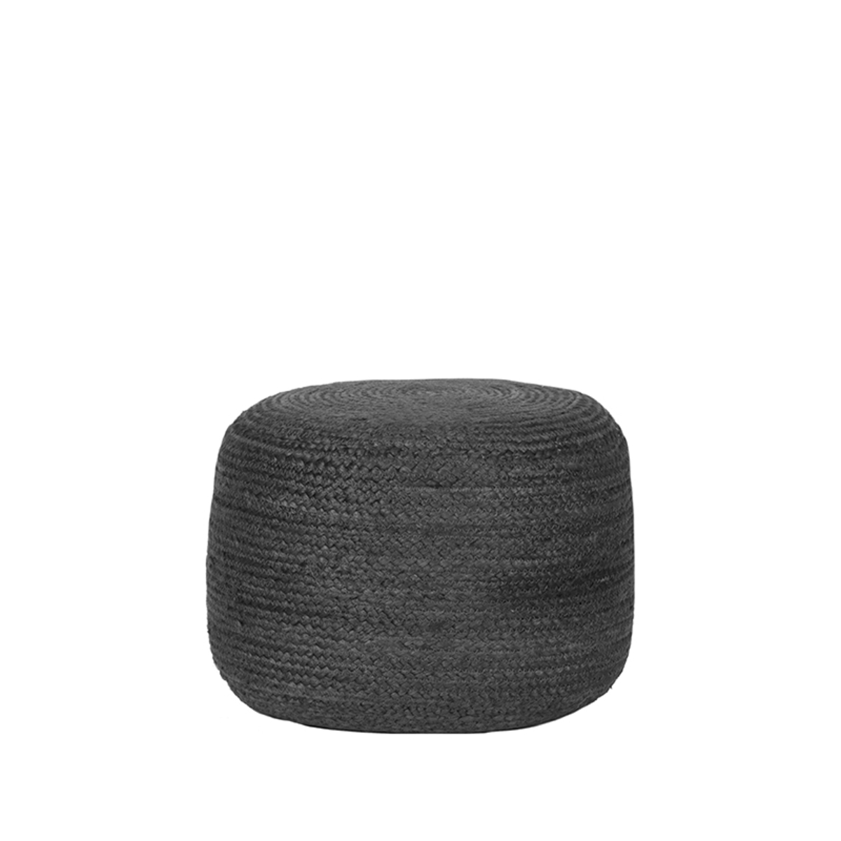 Pouf I_Jute - Anthracite - GRIJS - Jute - Industriel - LABEL51