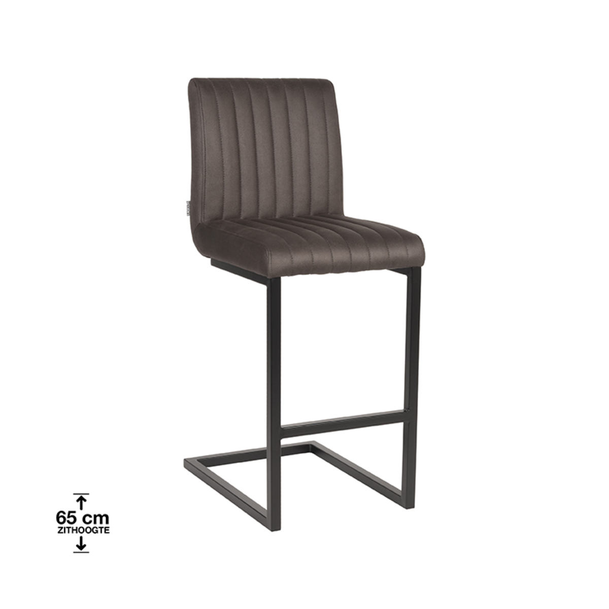 Tabouret de bar I_Milo - Laag - Anthracite - GRIJS - - Sans accoudoir - Industriel - LABEL51