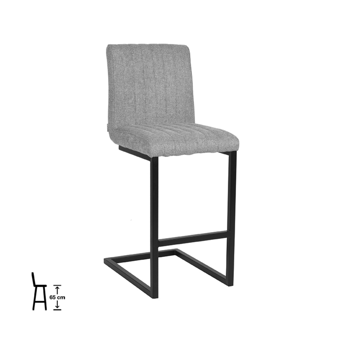 Tabouret de bar I_Milo - Laag - Zinc - GRIJS - - Sans accoudoir - Industriel - LABEL51