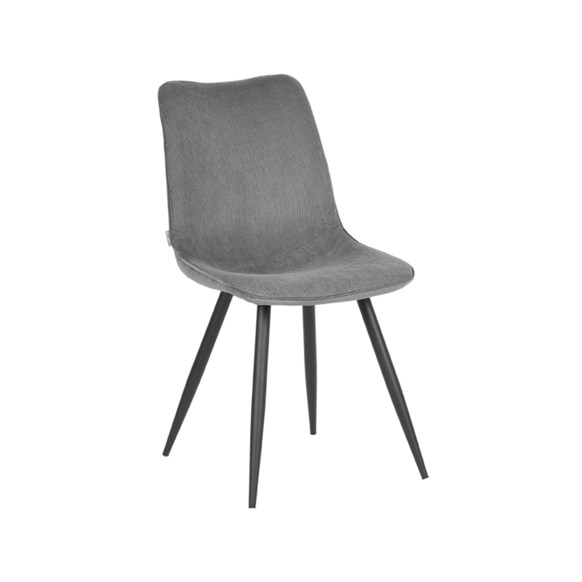 Chaise de salle à manger I_Jort - Siège baquet - Gris foncé - Marron - Ribcord - Sans accoudoir - Industriel - LABEL51