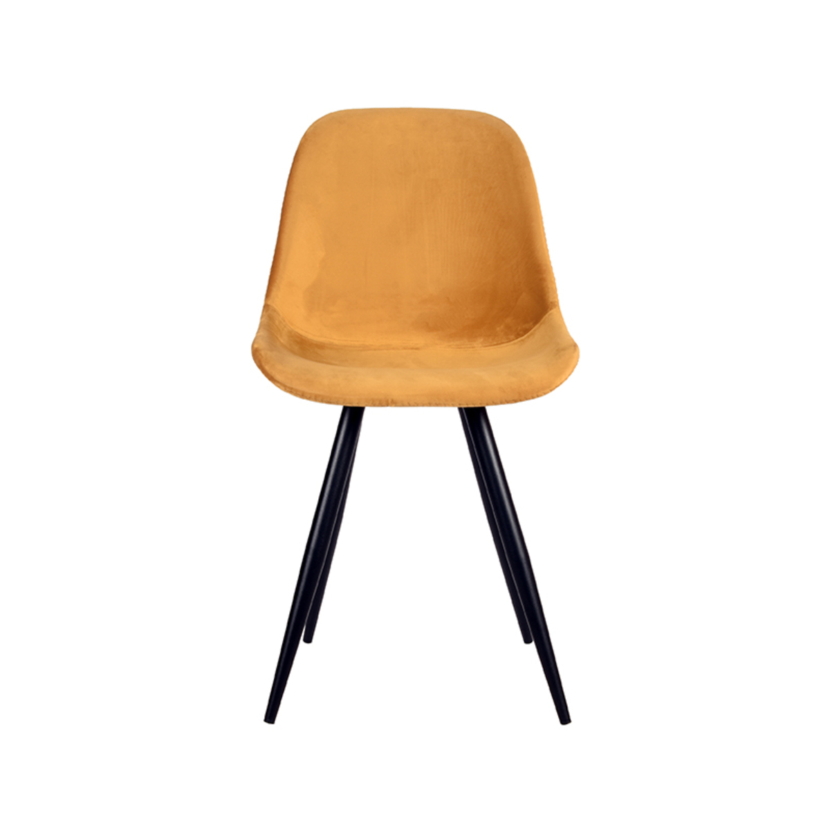 Chaise de salle à manger I_Capri - Siège baquet - Ocre - Jaune - Velours - Sans accoudoir - Retro - LABEL51