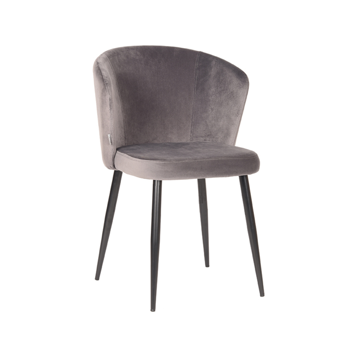 Chaise de salle à manger I_Wave - Gris - Velours - Sans accoudoir - Industriel - LABEL51