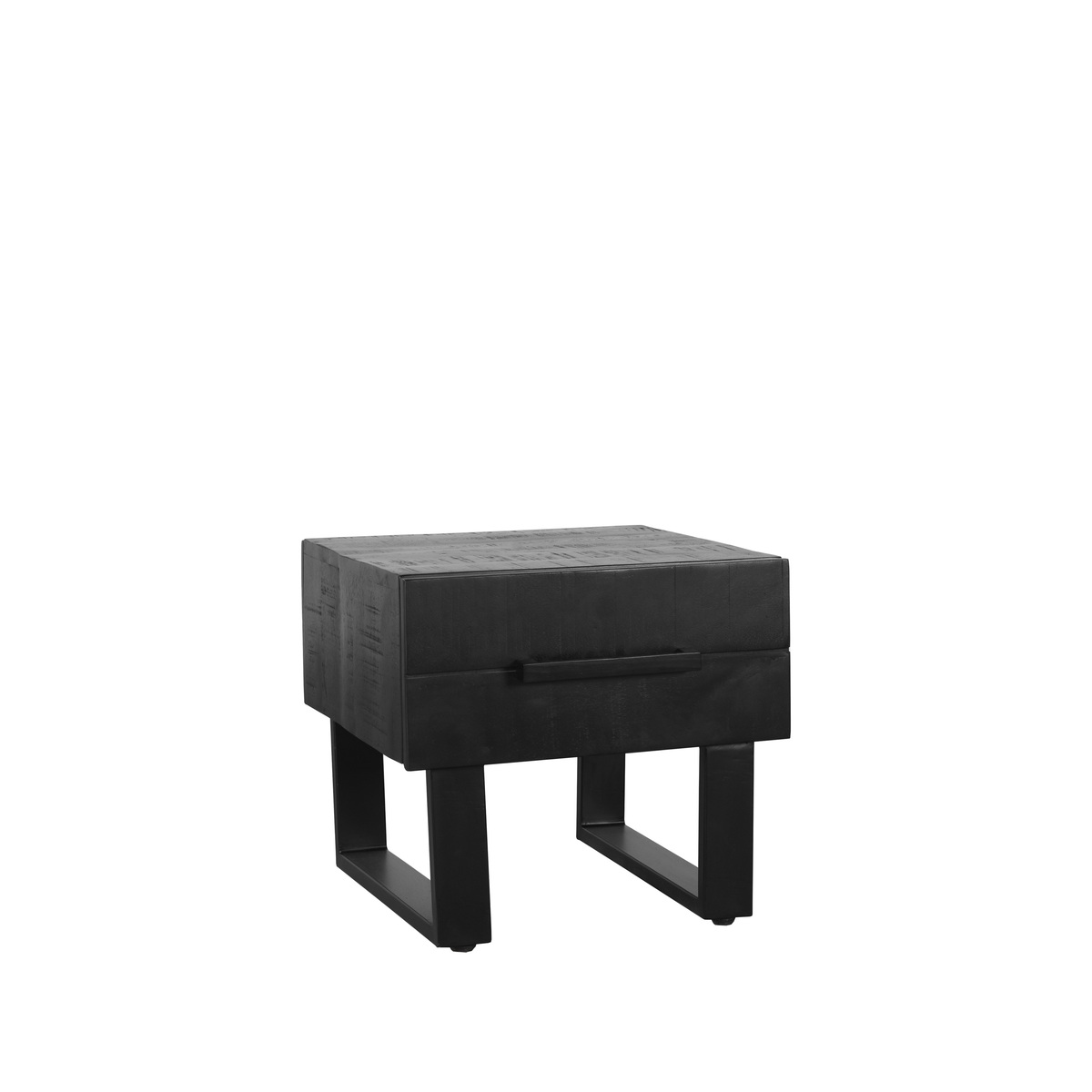 Table basse I_Santos - Équerre - Noir - Bois de mangue - Moderne - LABEL51