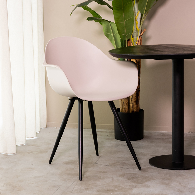 Chaise de salle à manger I_Luca - Siège baquet - Accoudoir - Sable - Naturel Beige - Plastique - Rurale - LABEL51