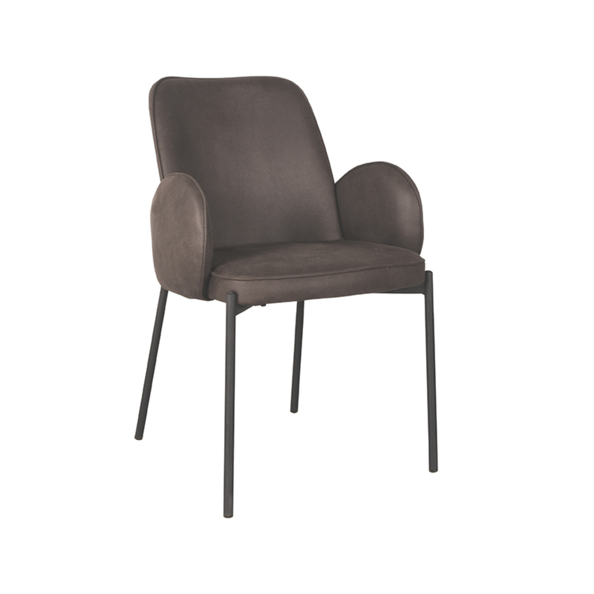 Chaise de salle à manger I_Jari - Accoudoir - Anthracite - GRIJS - - Industriel - LABEL51