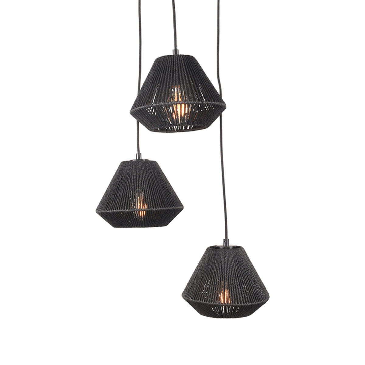 Lampe suspendue I_Ibiza - Noir - Jute - Rurale - LABEL51