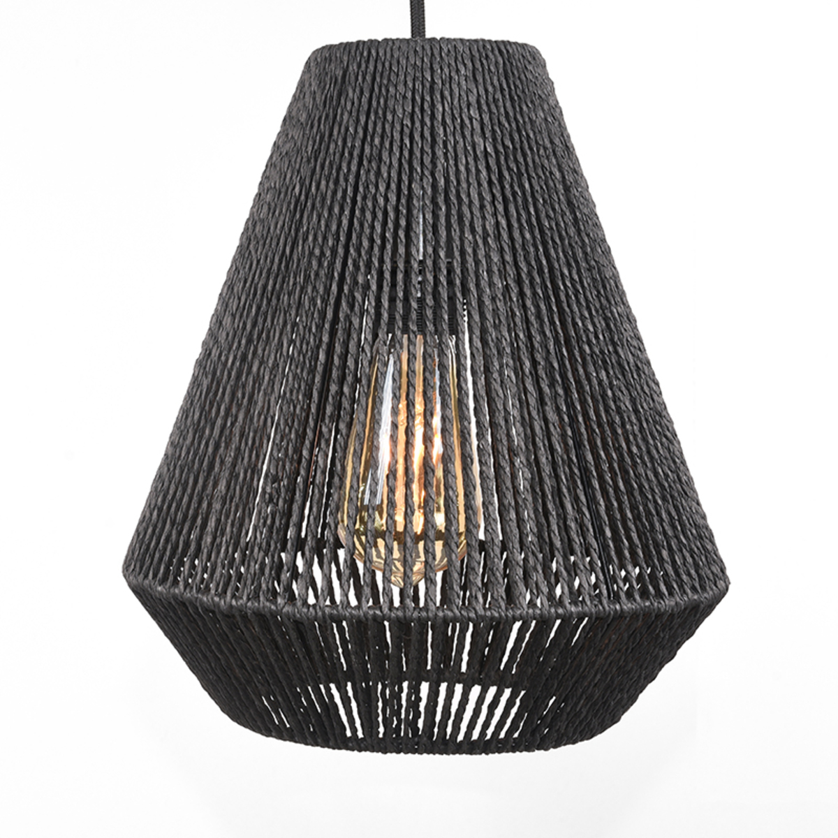 Lampe suspendue I_Ibiza - Noir - Jute - Rurale - LABEL51