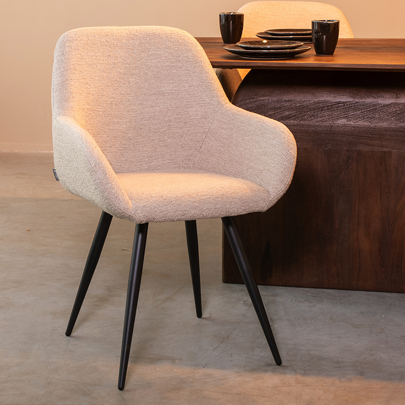 Chaise de salle à manger I_Fender - Accoudoir - Naturel Beige - - Rurale - LABEL51