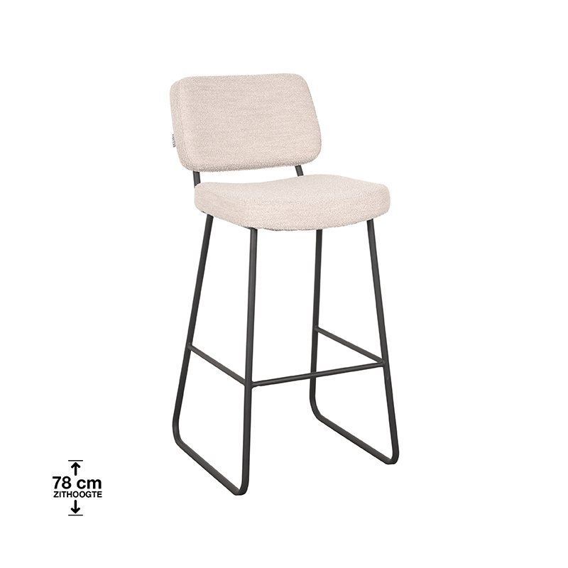 Tabouret de bar I_Noah - Hauteur du siège 78 - Naturel Beige - Boucle - Sans accoudoir - Moderne - LABEL51