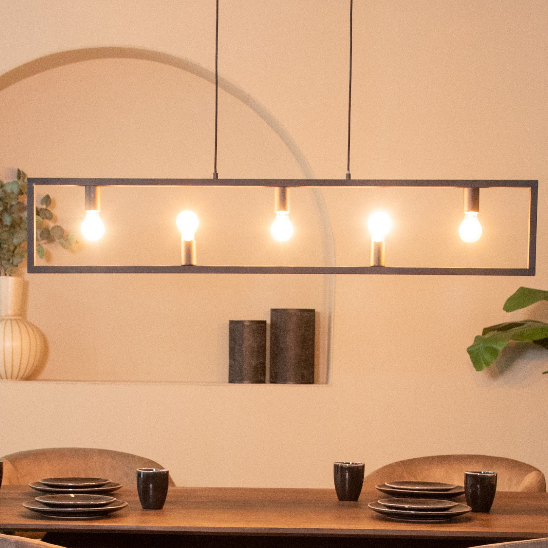 Lampe suspendue I_Quadrato - Noir - Métal - Moderne - LABEL51