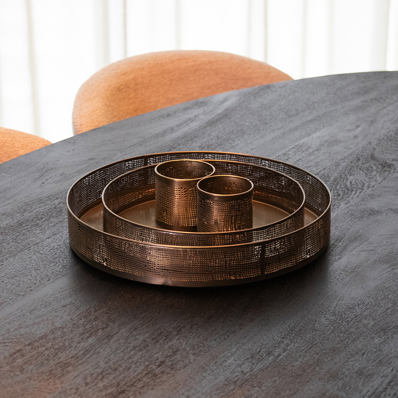 Décoratio I_Dienbladen - Or antique - GEEL - Métal - Design - LABEL51