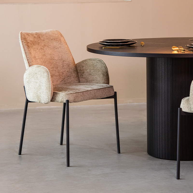 Chaise de salle à manger I_Joni - Accoudoir - Beige - Naturel Beige - Elegance - Moderne - LABEL51