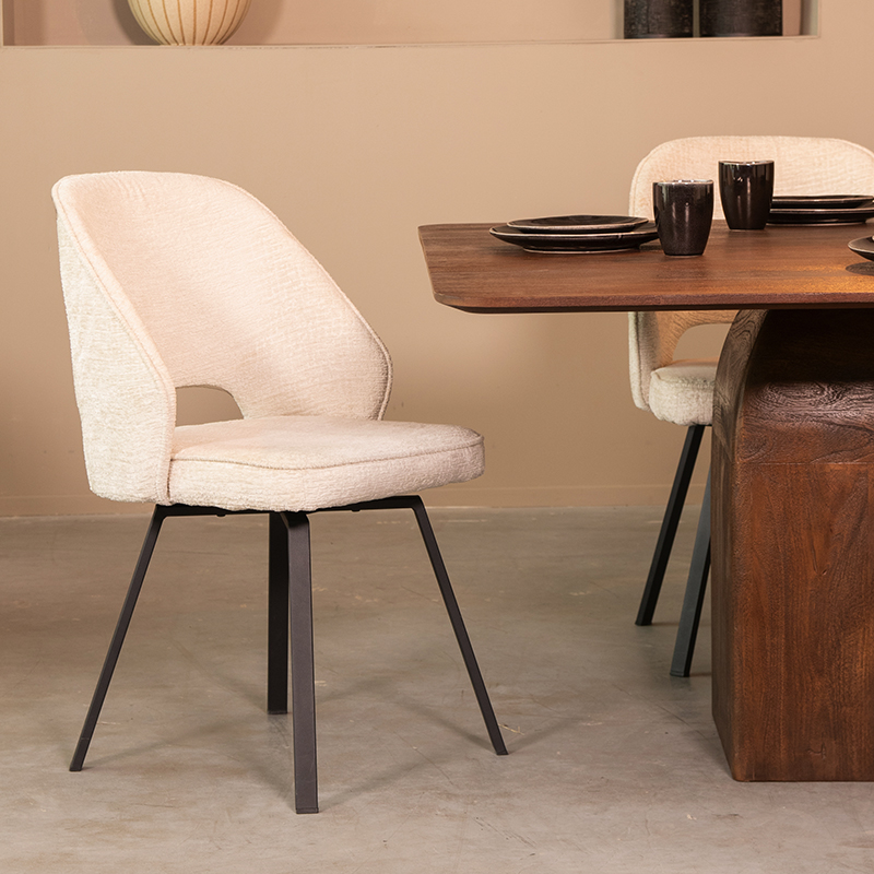 Chaise de salle à manger I_Lewis - Creme - Elegance - Sans accoudoir - Rurale - LABEL51