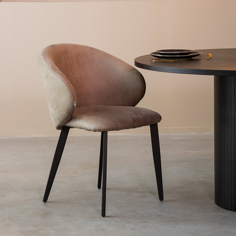 Chaise de salle à manger I_Logan - Accoudoir - Taupe - Marron - Micro Suede - Moderne - LABEL51