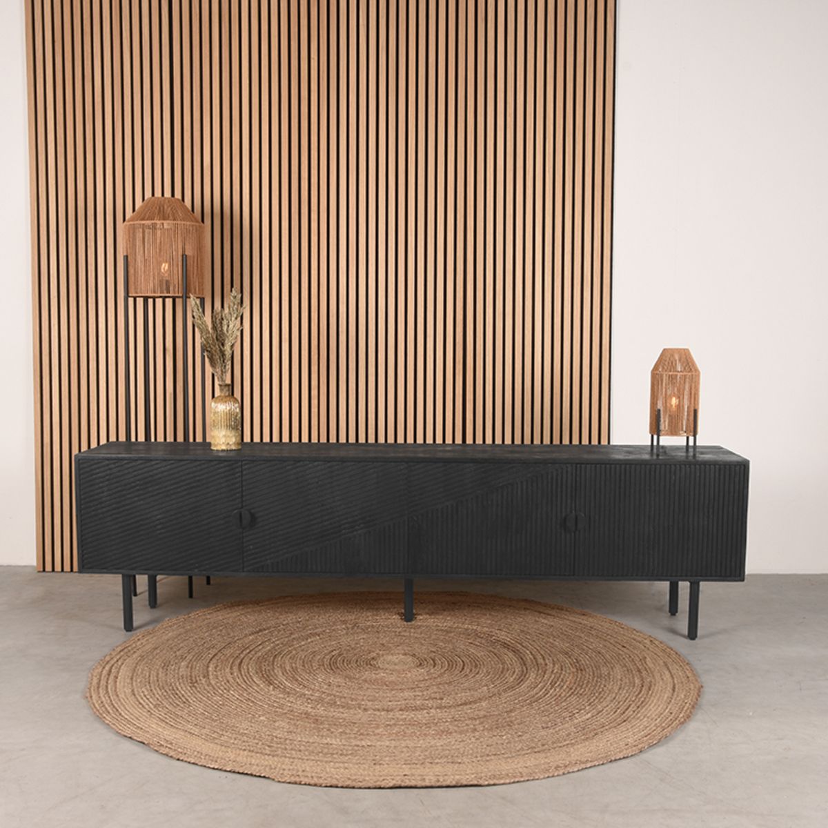 Meuble TV I_Cotia - Noir - ZWART - - Moderne - LABEL51