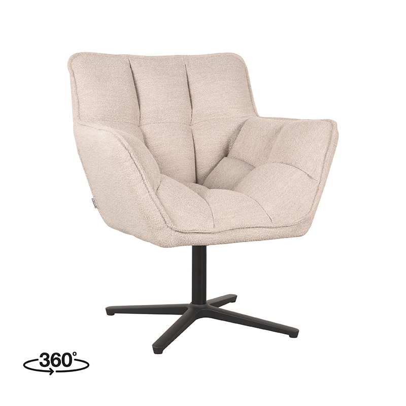 Fauteuil I_Ian - Pivotant - Accoudoir - Naturel Beige - Boucle - Rurale - LABEL51