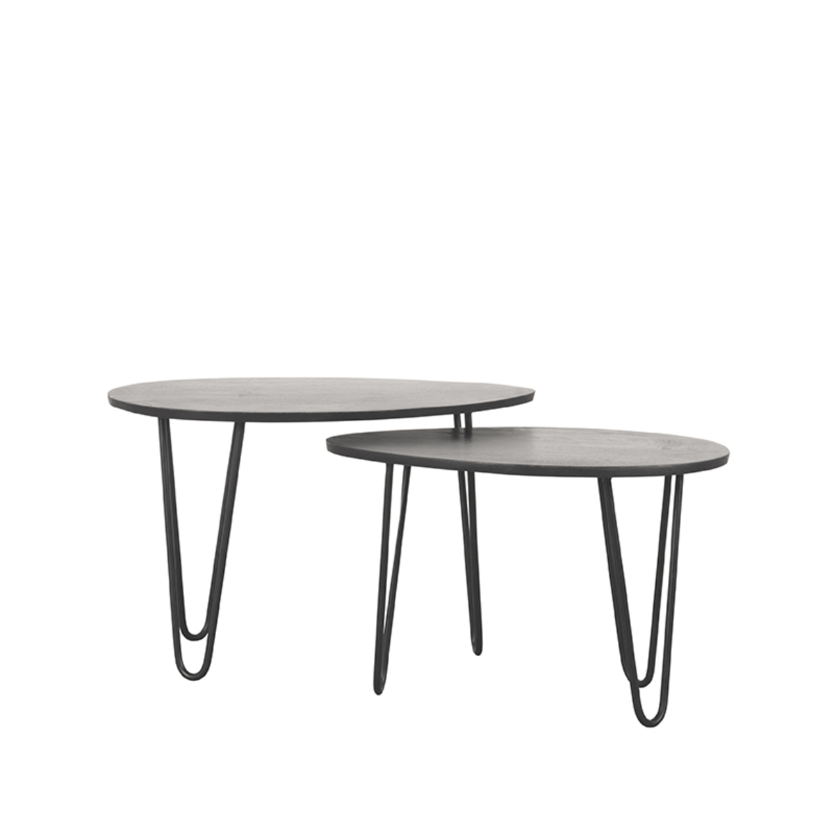 Table basse I_Frisk - Ovales - Noir - Bois de mangue - Moderne - LABEL51