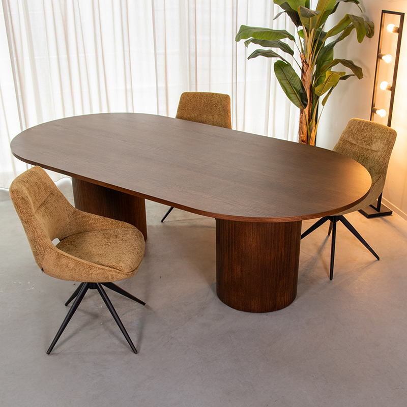 Table à manger I_Oliva - Ovales - Noyer - BRUIN - - Minimaliste - LABEL51