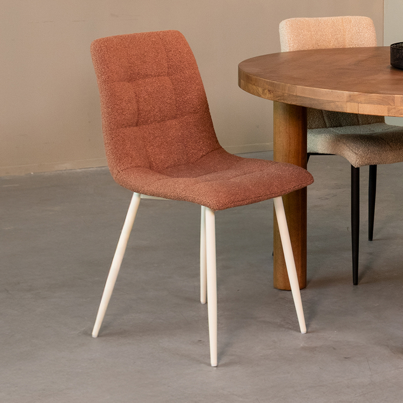 Chaise de salle à manger I_Nino - Terra - ORANJE - Boucle - Sans accoudoir - Retro - LABEL51