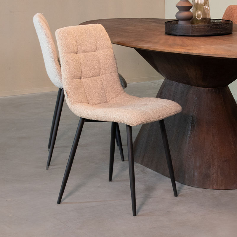 Chaise de salle à manger I_Juul - Sable - Naturel Beige - Boucle - Sans accoudoir - Rurale - LABEL51