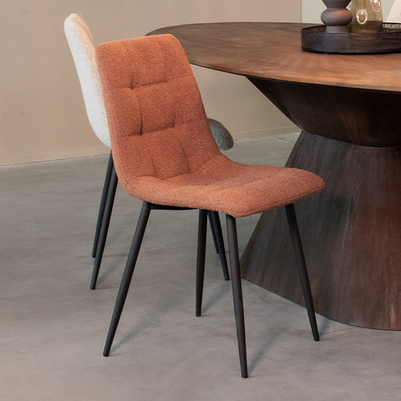 Chaise de salle à manger I_Juul - Terra - Orange - Boucle - Sans accoudoir - Retro - LABEL51