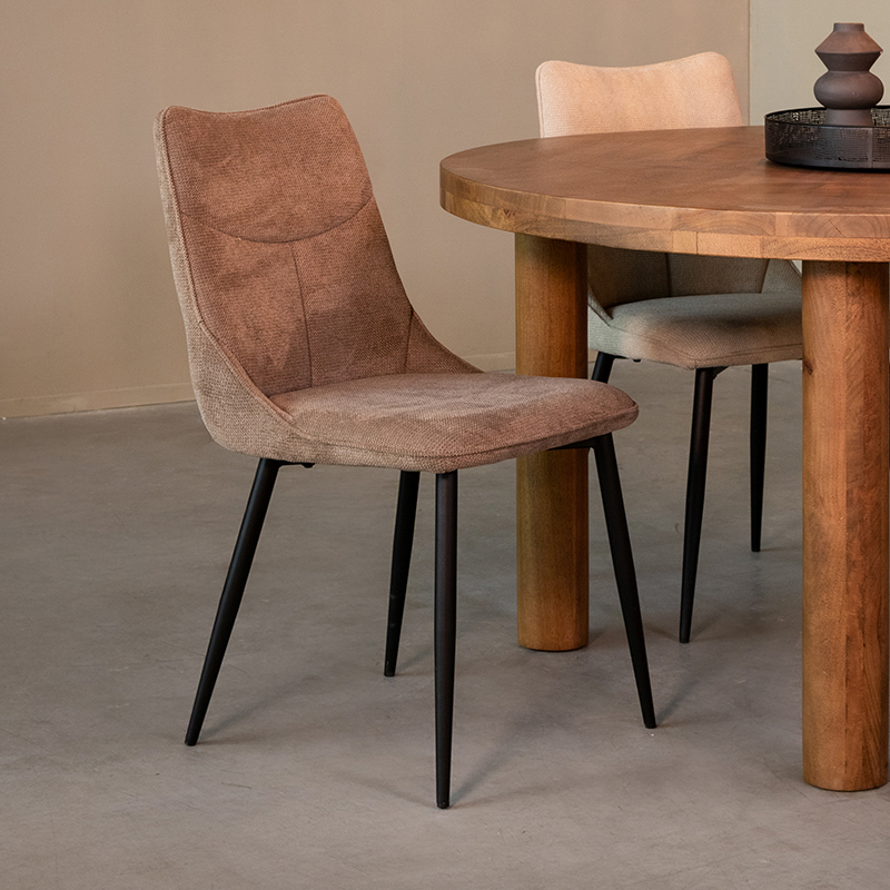 Chaise de salle à manger I_Riv - Clay - Marron - Cato - Sans accoudoir - Moderne - LABEL51