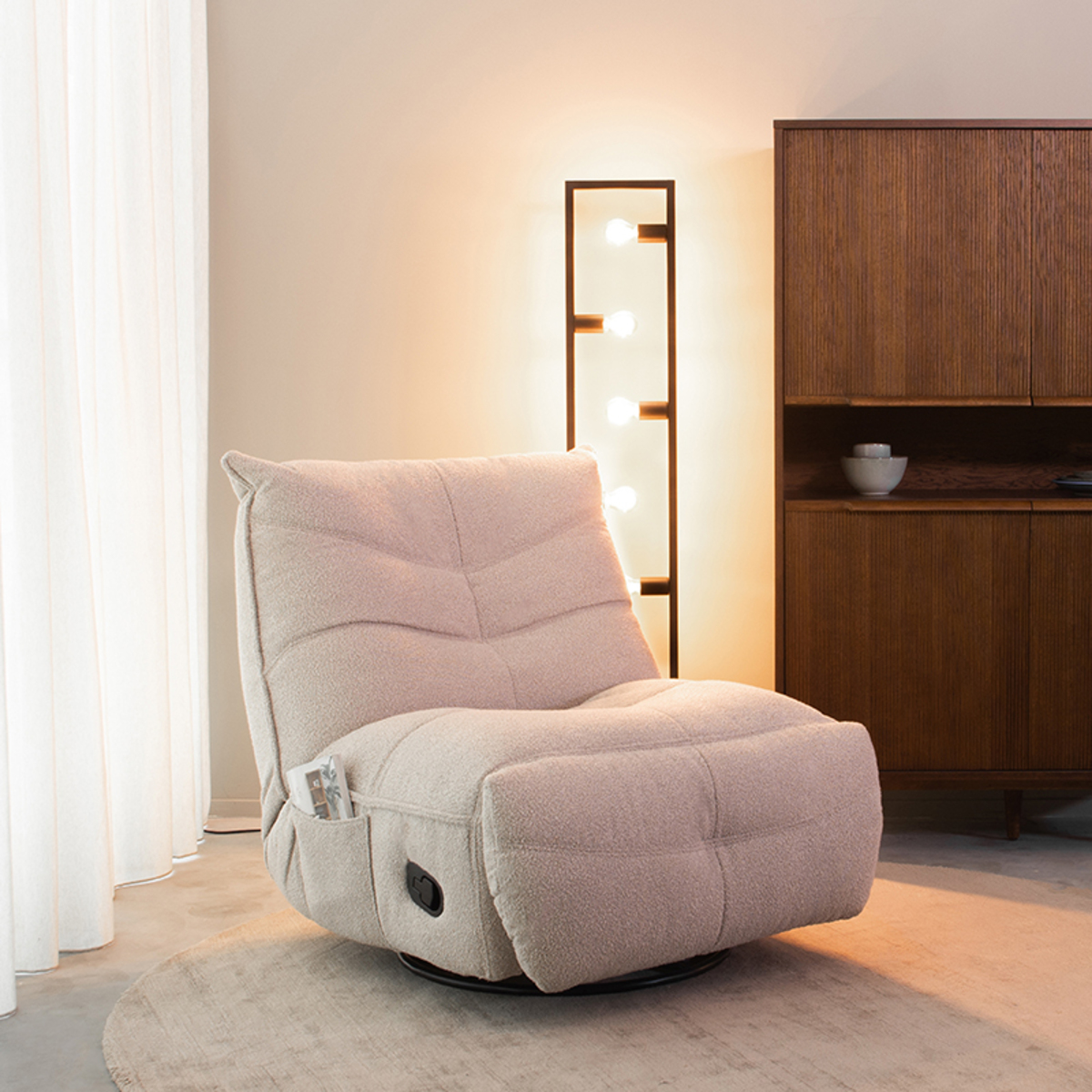 Fauteuils I_Take It Easy - Inclinable - Naturel Beige - Boucle - Sans accoudoir - Rurale - LABEL51