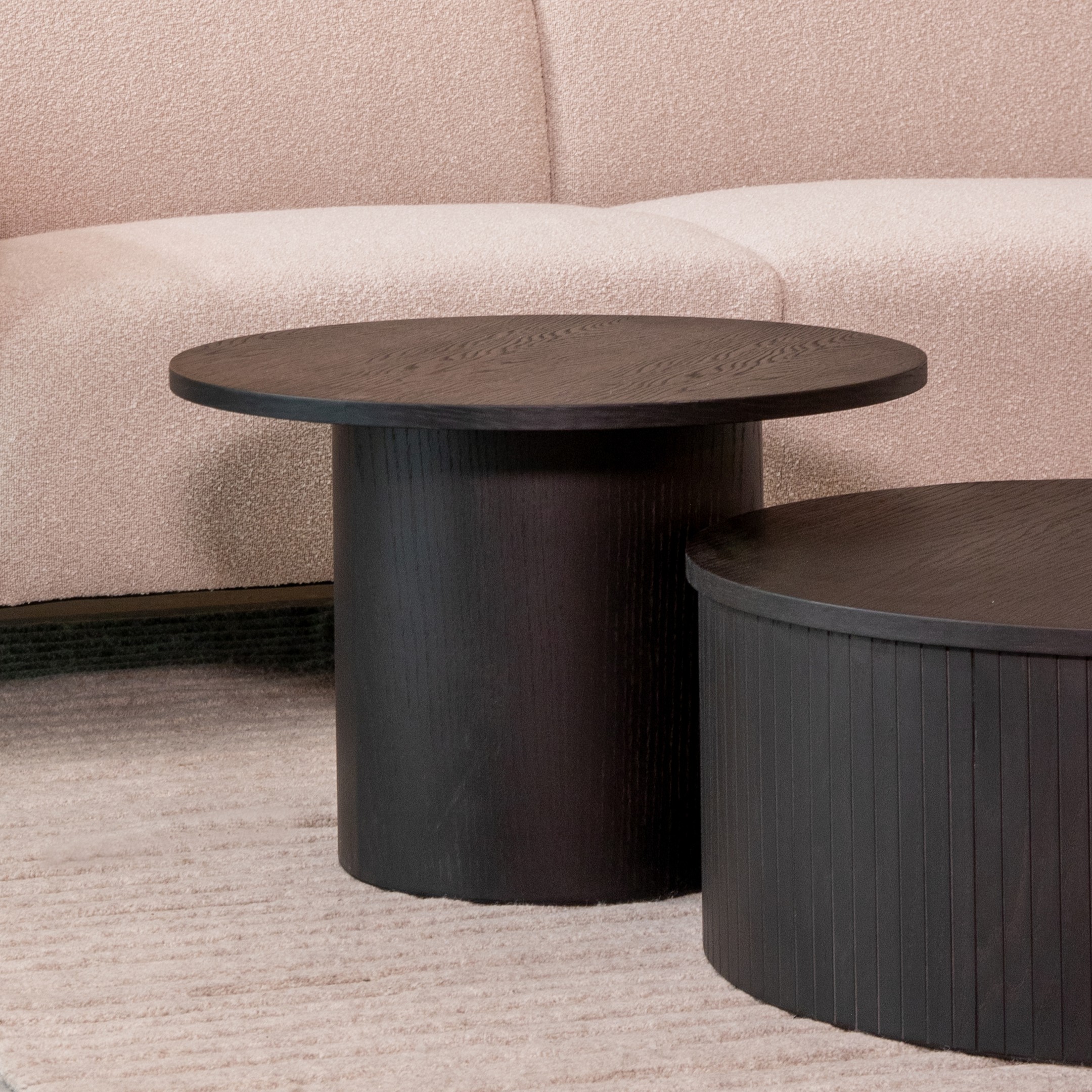 Table basse I_Oliva - Ronde - Noir - ZWART - Chêne - Moderne - LABEL51