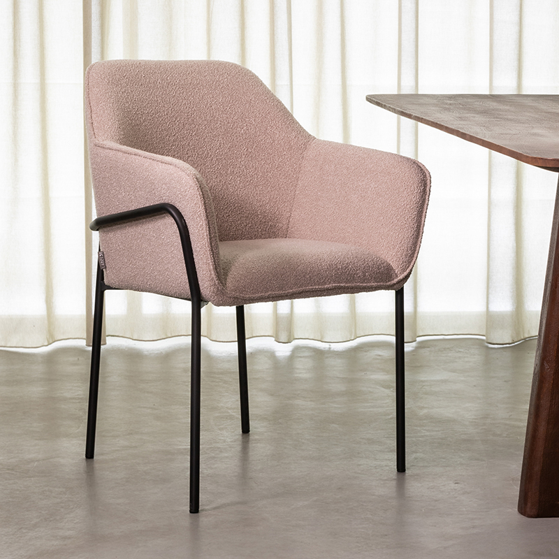 Chaise de salle à manger I_Dexter - Accoudoir - Naturel Beige - Boucle - Rurale - LABEL51