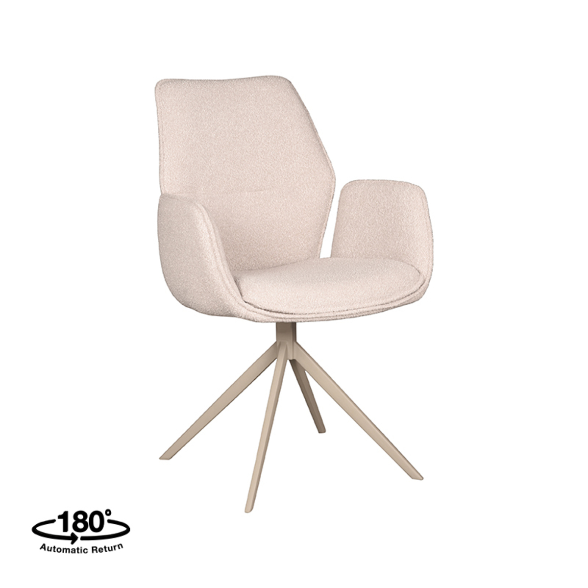 Chaise de salle à manger I_Mellow - Accoudoir - Naturel Beige - Boucle - Scandinave - LABEL51