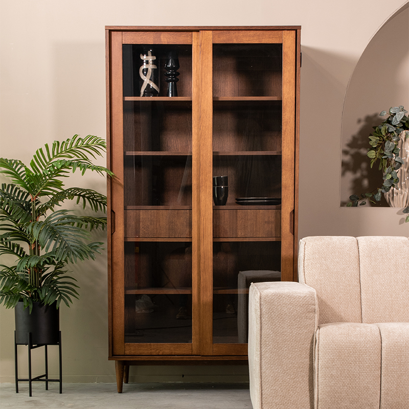 Vitrine I_Jule - Noyer - BRUIN - - Minimaliste - LABEL51