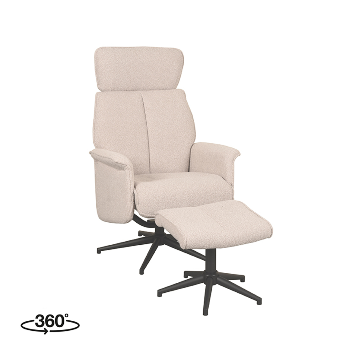 Fauteuil I_Verdal - Inclinable - Accoudoir - Naturel Beige - Boucle - Rurale - LABEL51