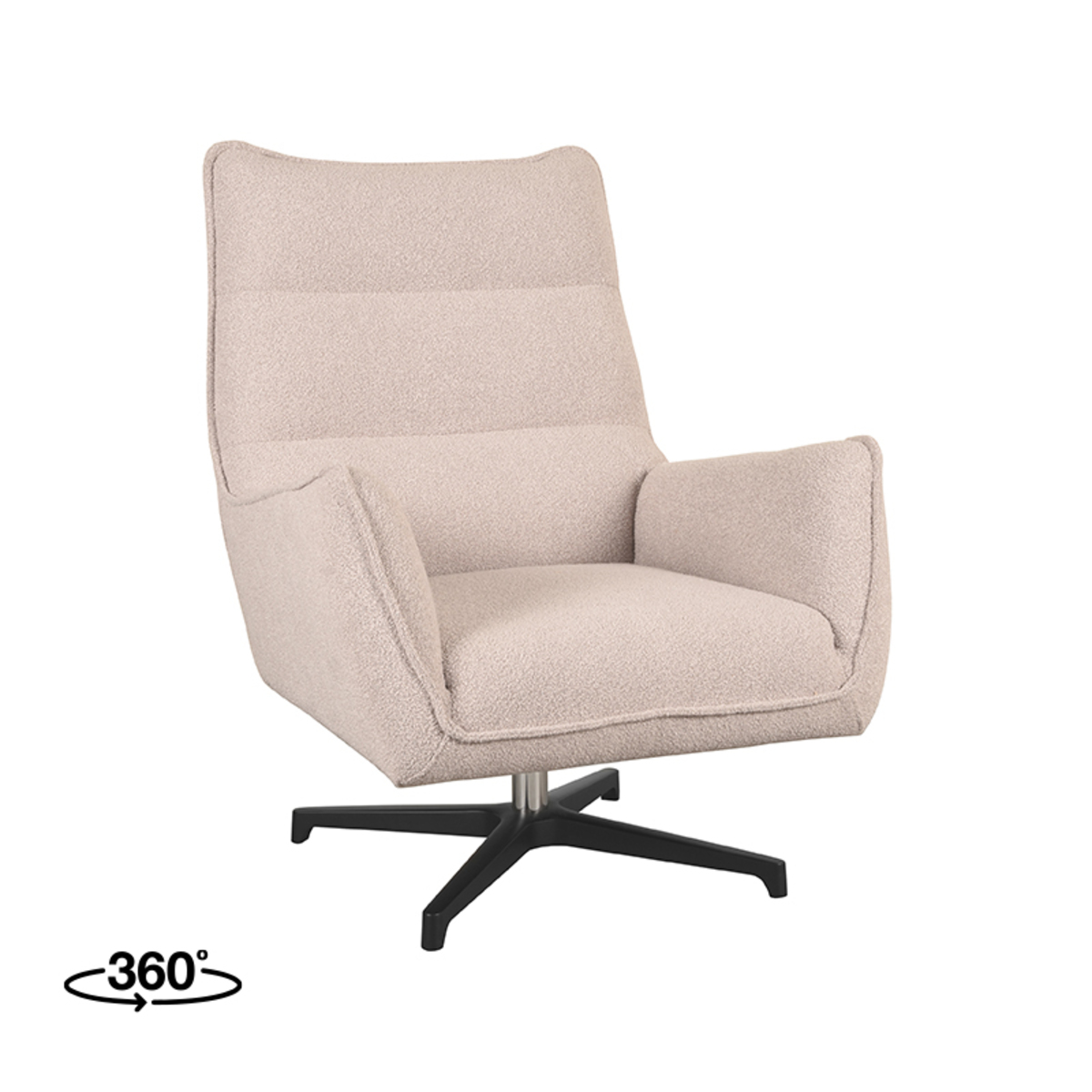 Fauteuil I_Rodia - Pivotant - Accoudoir - Naturel Beige - - Rurale - LABEL51