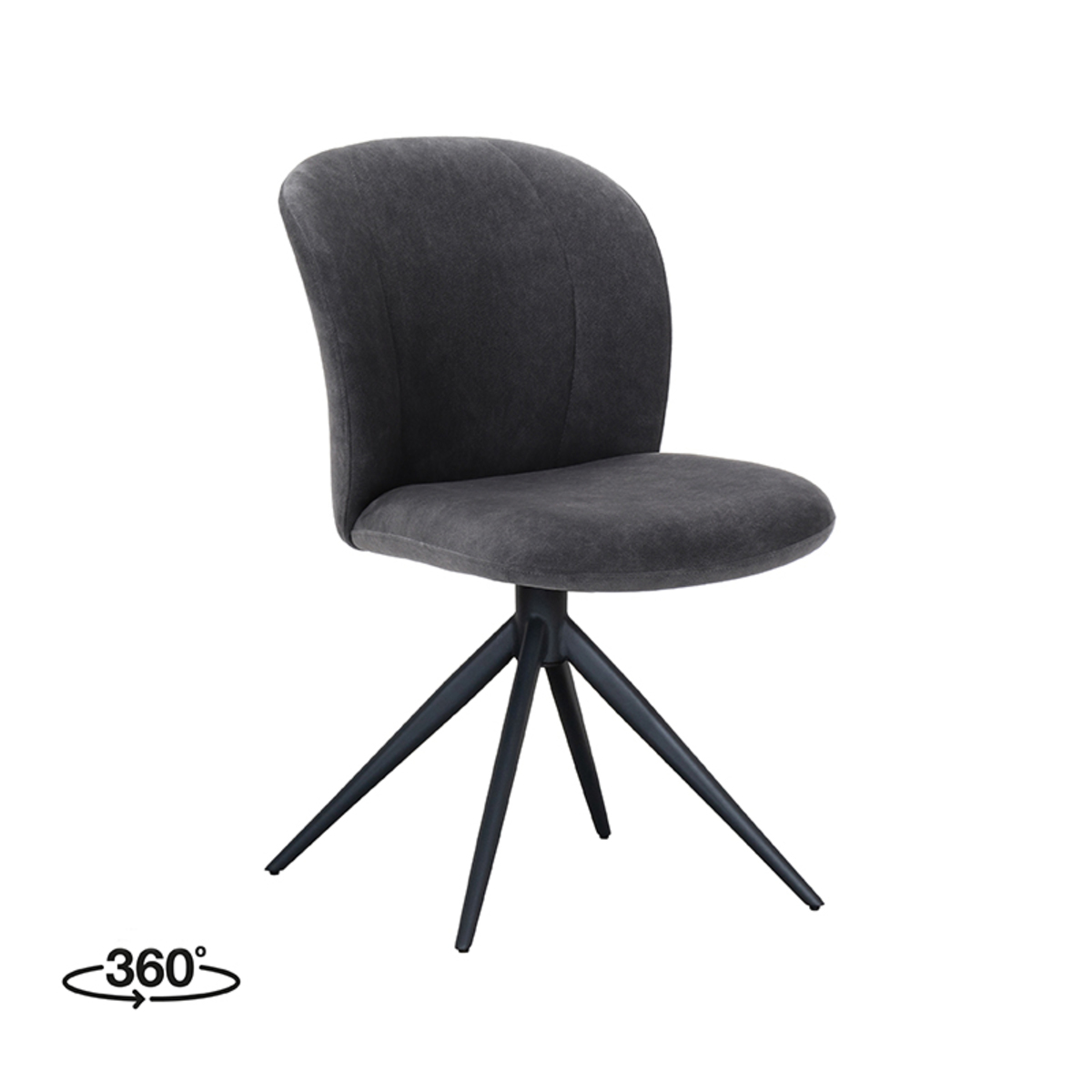 Chaise de salle à manger I_Kimo - Anthracite - Gris - Cosmo - Sans accoudoir - Moderne - LABEL51