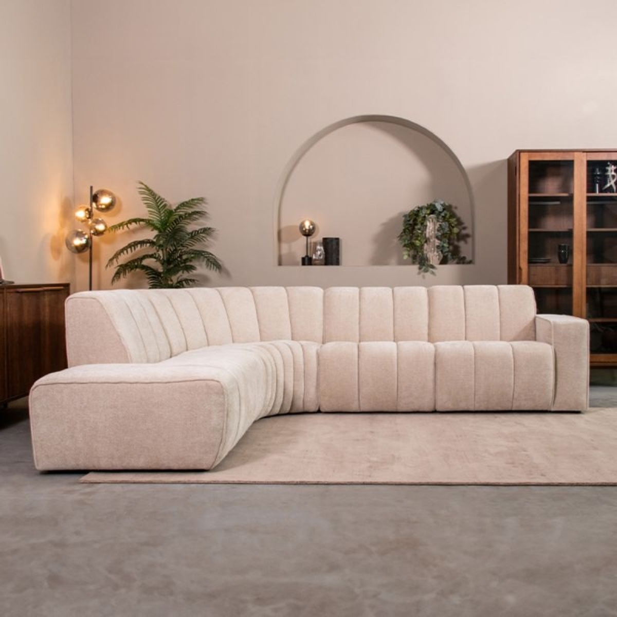 Canapé d'angle I_Vitoro - Gauche Voorstaand - Naturel Beige - - Minimaliste - LABEL51