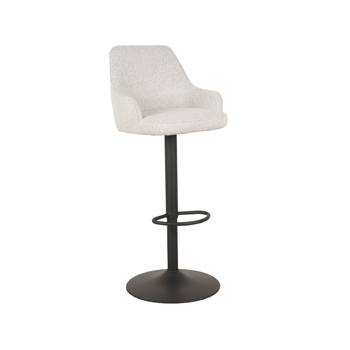 Tabouret de bar I_Fender - Gaslift - Accoudoir - Champagne - Blanc - Boucle - Rurale - LABEL51