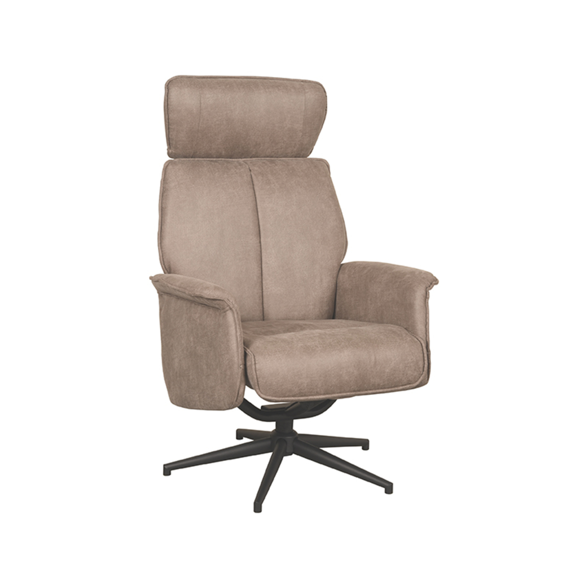 Fauteuil I_Verdal - Inclinable - Pivotant - Accoudoir - Taupe - BRUIN - Micro Suede - Moderne - LABEL51