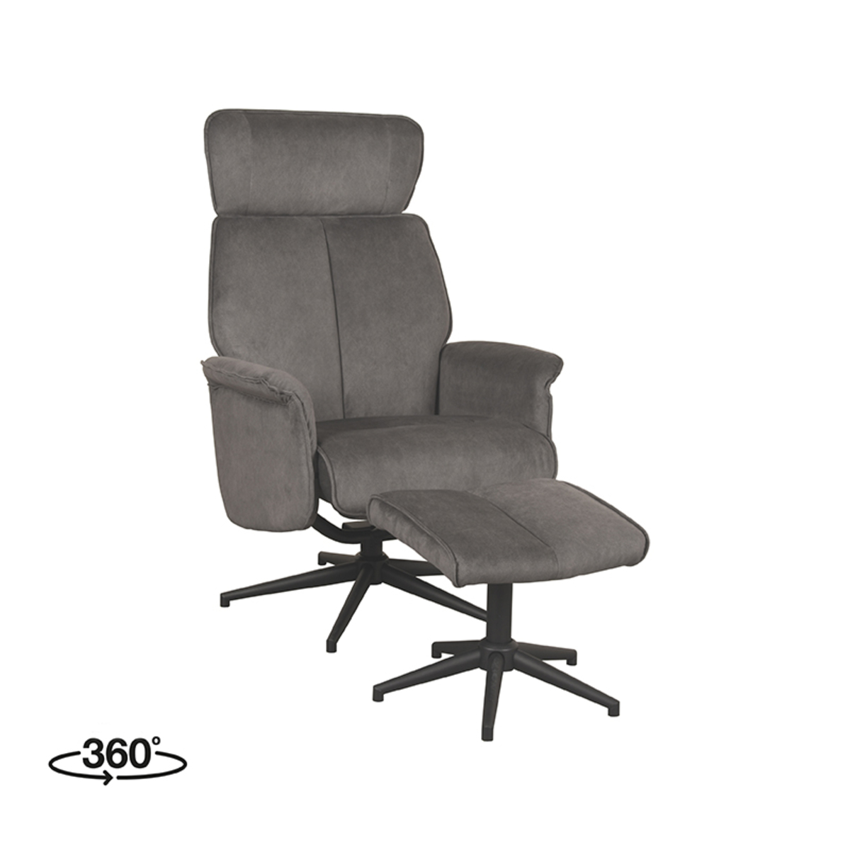 Fauteuil I_Verdal - Inclinable - Accoudoir - Anthracite - Gris - Cosmo - Moderne - LABEL51