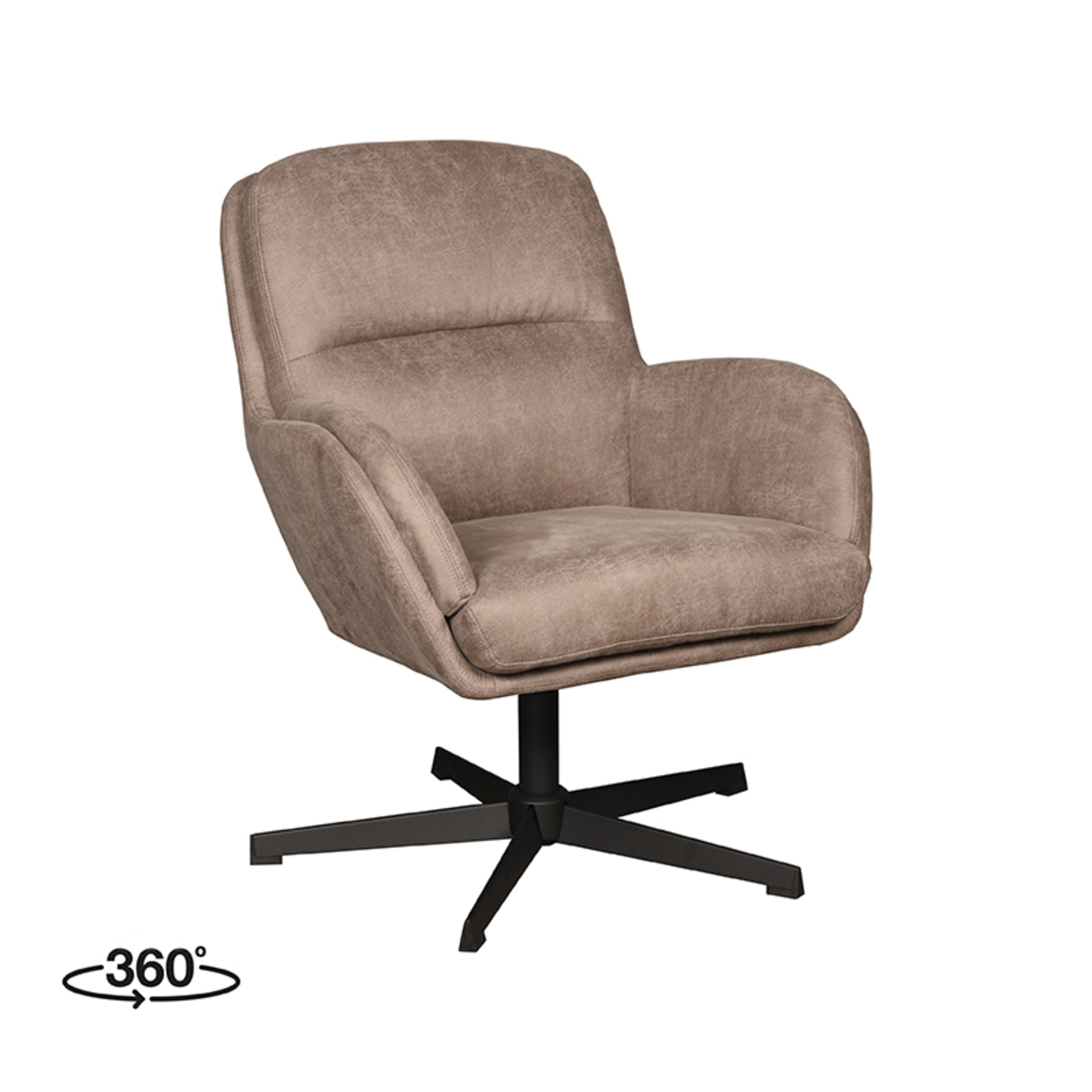 Fauteuil I_Moss - Pivotant - Accoudoir - Taupe - BRUIN - - Moderne - LABEL51