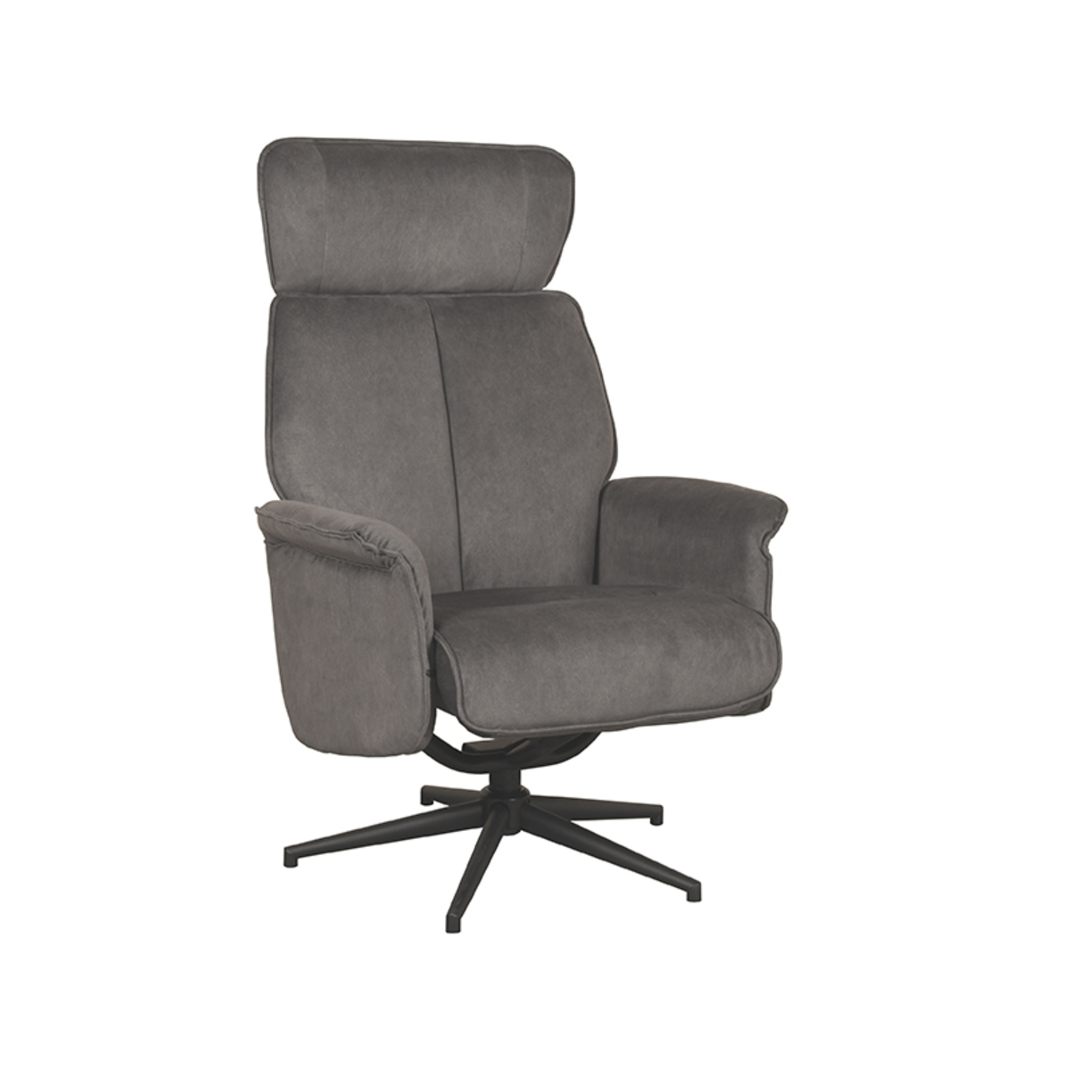 Fauteuil I_Verdal - Inclinable - Pivotant - Accoudoir - Anthracite - GRIJS - Cosmo - Moderne - LABEL51