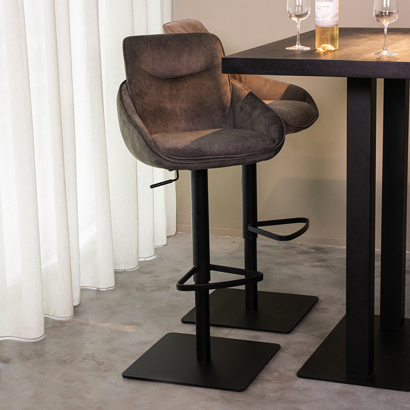 Tabouret de bar I_Beauty - Pivotant - Gaslift - Anthracite - GRIJS - - Sans accoudoir - Moderne - LABEL51