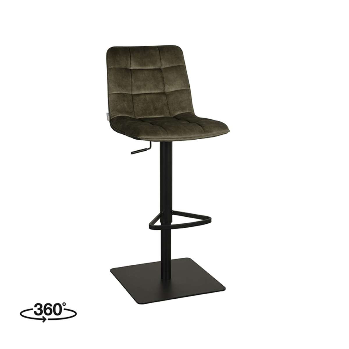 Tabouret de bar I_Juul - Gaslift - Hunter - Vert - Velours - Sans accoudoir - Moderne - LABEL51