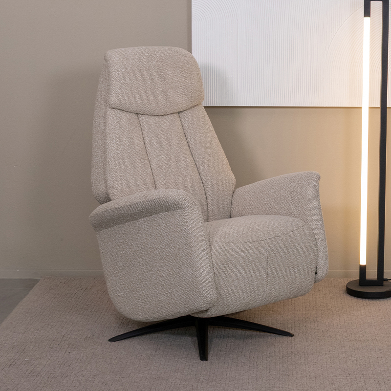 Fauteuil I_Oslo - Électrique - Pivotant - Accoudoir - Naturel Beige - Royal Boucle - Rurale - LABEL51